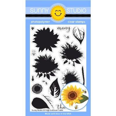 Sunny Studio Clear Stamps - Sunflower Fields